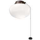 Kichler Lighting 380913TZP Accessory - 8 Inch 9W 1 LED Schoolhouse Ceiling Fan Light Kit, Tannery Bronze Powder Coat Finish with Cased Opal Glass