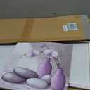 DOARTDO 3 Piece Canvas Wall Art Zen Spa Themed Bathroom Wall Decor Zen Stones Painting with Candles Towels Lavender Orchids Prints Home Office Decor Framed (Purple, (12"x12"x3 Pieces))