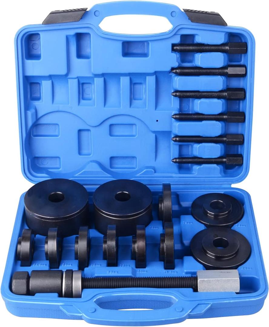 19pcs Front Wheel Drive Bearing Removal Installation Service Tool Kit FWD Bearing Install Master Set Wheel Bearing Removal Kit (Blue)