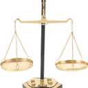 LOGOFUN Libra Scale Decor Vintage Style Libra Jewelry Display Lawyer Scale of Justice Stand Craft for Home Office Table Decoration - Small 9.2 * 7.8 * 3.14IN