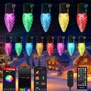 Brightown Smart C9 Christmas Lights Outdoor, 150 LED Christmas Color Changing Fairy Lights App Control, Music Sync, RGB, Shatterproof Connectable C9 String Lights for Tree House Indoor Xmas Decor