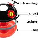 Upgraded Replacement Metal Base, Fits LaElvish Garden Hummingbird Feeders ONLY (Black - Yellow)