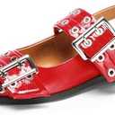 DREAM PAIRS Women's Slingback Ballet Flats, Pointed Toe Buckle Comfortable Dress Slip-on Flat Shoes