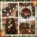 Suzile 12 Pcs Large Velvet Christmas Ball Ornaments, 4 Inch Burgundy & Green & White Flocked Christmas Tree Ornament Shatterproof Hanging Xmas Ball Bulbs for 2025 Xmas Tree Home Decorations (Mixed)