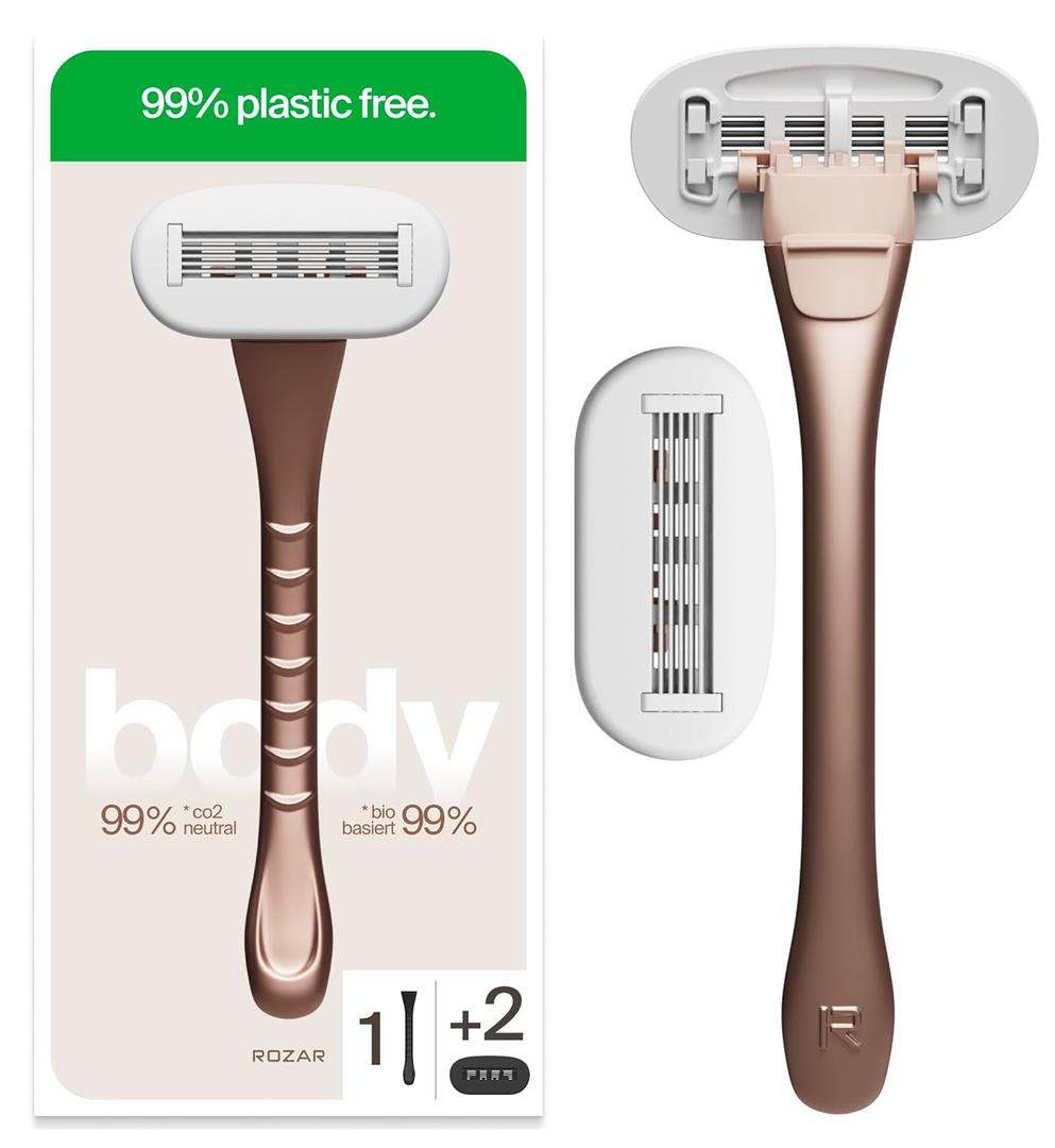 Pro  Plastic-Free Razor | 1 Handle + 2 Plastic-Free Cartridges With 5 Precision Blades | (Body)
