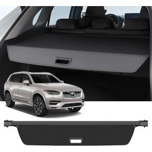 Cargo Cover Compatible with Volvo XC90 2016-2025 Accessories Carbon Fiber Texture Retractable Trunk Cover Security Shield Luggage Privacy (Carbon Fiber Texture)