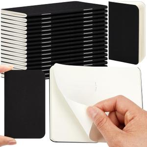 Outus 15 Pcs Mini Pocket Notebook 2.5" x 4" Small Journal Kraft Paper Notepads Bulk Softcover Pocket Notepad Memo Diary Subject Notebooks for Traveler Worker(Black,Blank Style)