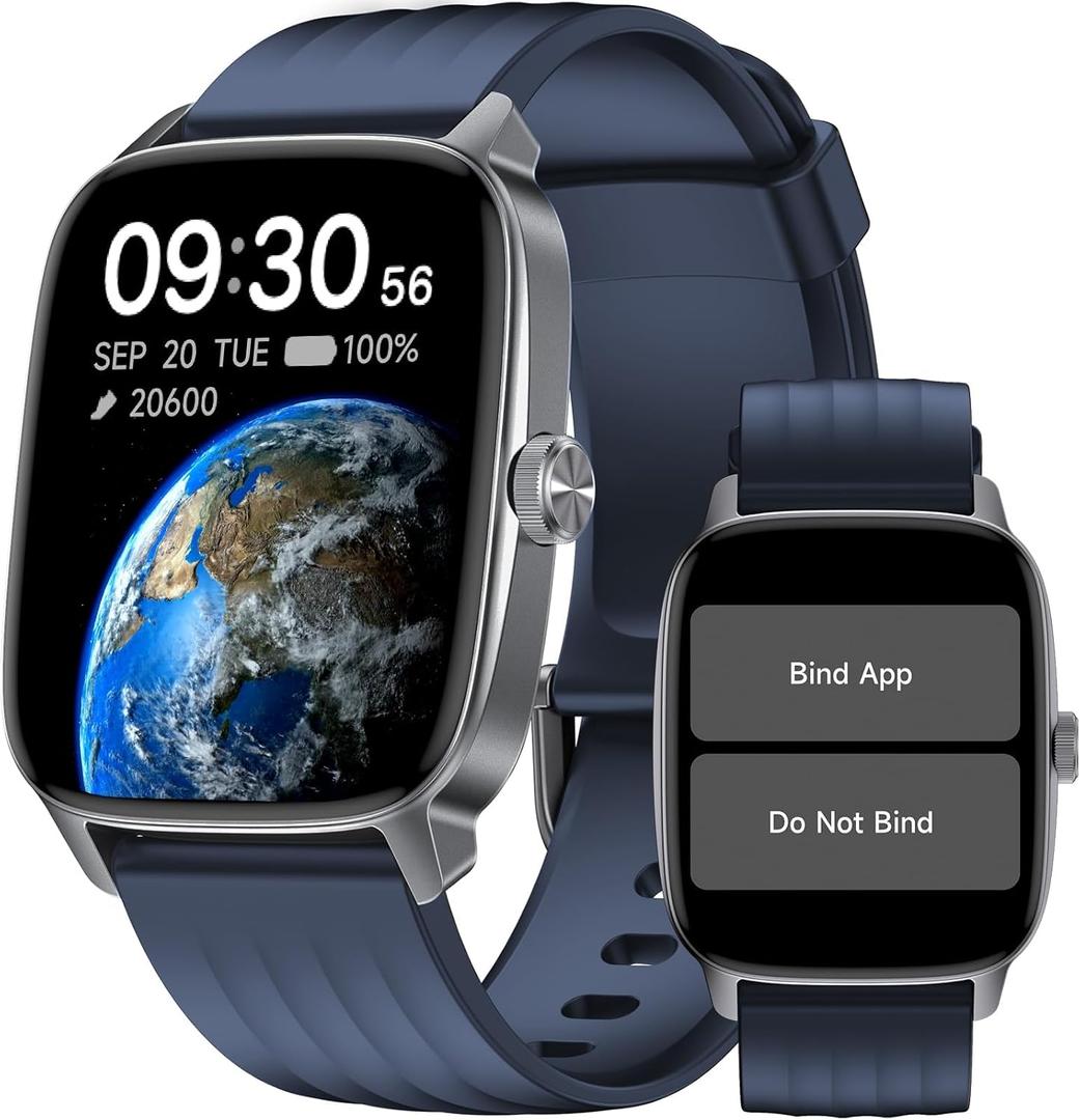 DAVIKO Pedometer Watch Senior Friendly No App/Phone Required, Waterproof Fitness Tracker Watch with Step Counter Calories/Sleep Tracker for Walking Running for Men Women (Blue)