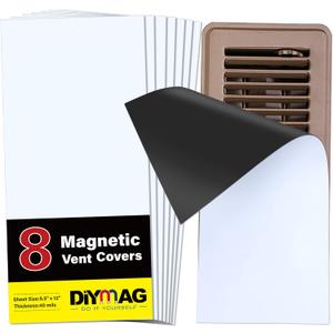 DIYMAG 8Pack Strong Magnetic Vent Covers, Vents Cover for Floor Standard Air Registers, 5.5" x 12" for Floors Wall and Ceiling Register, Homes and RV, HVAC