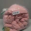 CARETOO Toddler Boys Girls Winter Down Coats Snowsuit Outerwear 2Pcs Clothes Hooded Jacket Snow Ski Bib Pants Outfits Set (1-2T, Pink)