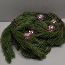 Ceenna 6.2FT Pre Lit Christmas Cedar Garland with Lights Artificial Pine Garland Christmas Decorations with Ball Ornaments, 8 Modes Timer Battery Operated for Outdoor Indoor(Pink)