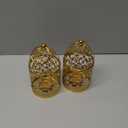 2 Pcs Small Metal Tealight Hanging Birdcage Lantern, Vintage Decorative Centerpieces of Wedding, Party, Gold