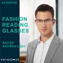 acavefox 3 Pack Blue Light Blocking Reading Glasses Men Readers 1.0-4.0 | Accurate 1.0 Magnification, Anti UV, Metal Semi-frame, Spring Hinge, Lightweight Sturdy Trendy Eyeglasses