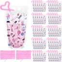 50 Pcs Party Clear Drink Pouches with Straws Popular Music Theme Zipper Bags Favors Decorations for Themed Disco Party Graduations, Weddings Bridal Baby Shower