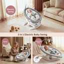 Baby Swing Electric 3-in-1, Motion Detection, Vibration & 360 Rotation | Infants Swing with 5 Speeds & 3 Swing Modes and 12 Preset Melodies, Electric Baby Swing for Indoor & Outdoor