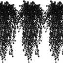 Black Hanging Flowers Faux Hanging Plants Black Artificial Hanging Plant Fake Greenery Faux UV Resistant Hanging Vines Plant for Indoor Outdoor Wedding Halloween Party Fall Wall Room Door Decor