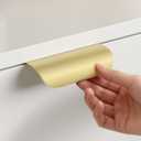 Peaha 12 Pack 3 Inch Gold Cabinet Handles Drawer Pulls Gold Kitchen Cabinet Handles Finger Pulls for Cabinets Edge Pull Flat Drawer Handle Kitchen Hardware Edge (3in(76mm) Hole Center)