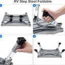 Extra Large RV Step Stool, 19" x 14.5" RV Step, Aluminum RV Step 4-Level Height Adjustable, Camper Foldable Step Supports Up to 1500 lbs with Non-Slip Strip for Travel Trailer.