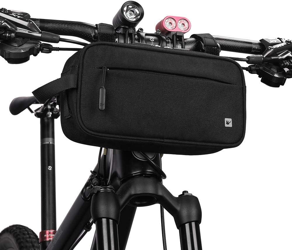 Rhinowalk Bike Handlebar Bag, Multifunctional Waterproof Mountain Bike Crossbar Front Bag Road Bike Basket Bicycle Frame Bag Waist Shoulder Bag Bicycle Bag Professional Cycling Accessories (black)