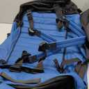 Vomgomfom 86L Collapsible Wheeled Luggage With Removable Backpack Straps,Waterproof Rolling Duffle Bag with Quilted Base,No Telescope Handle,Blue