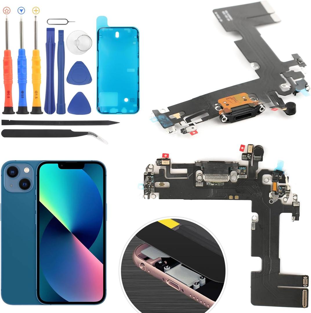 Replacement for iPhone 13 Charging Port Dock Connector for iPhone 13 Charging Port Replacement USB Charger Board Flex Cable Assembly Accessories with Repair Tools