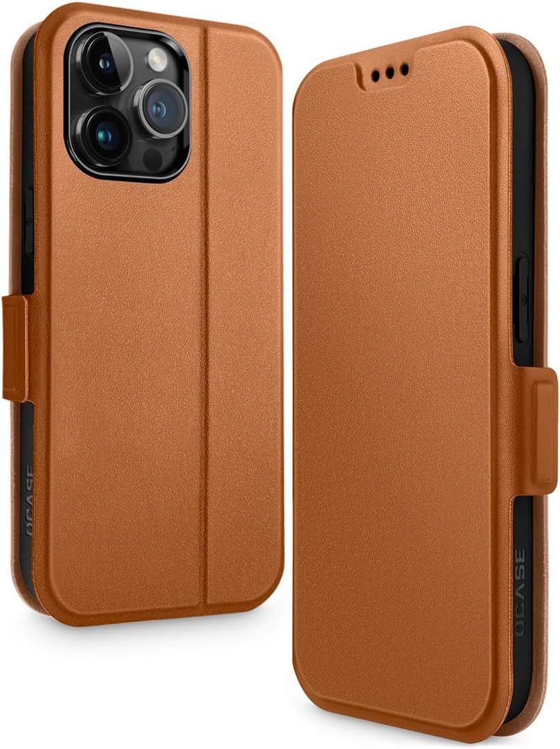 OCASE for iPhone 15 Pro Max Case Wallet Case, Slim PU Leather Flip Folio, Card Slots, RFID Blocking, Kickstand, Shockproof Phone Cover 6.7 Inch 2023, Brown