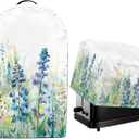 Kitchen Small Appliance Dust Covers Set of 2 Stand Mixer Food Processor Blender and Toaster Bread Maker Oven Oil-proof Protector Covers Blue Green Floral Print