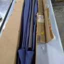 JEAREY 11' LED Lighted Patio Umbrellas Outdoor Solar Table Market Umbrella w/Crank, 8 Sturdy Ribs, UV Protection Waterproof Sunproof(Navy Blue)