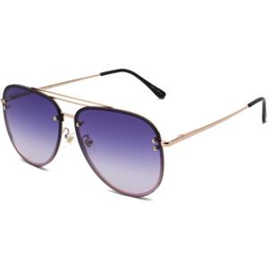 Trendy Oversized Aviator Sunglasses Womens, Retro Cute Big Shades Women's Fashion Sun Glasses UV Protection VF2203 (Gold Metal)