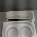 Elevated Ceramic Dog Bowl Set - Double Dog Feeding Bowls with Stand Splash Proof - Raised Dishes for Food and Water - Ideal for Small to Medium Dogs - 2 x 850 ml - 28.74 oz (White)