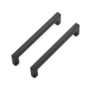 Ravinte 3 Pack 6-1/4 Inch Kitchen Square Cabinet Handles Matte Black Pulls Black Drawer Pulls Kitchen Cabinet Hardware Handles, 6-3/4 Inch (6-1/4 Inch Hole Center)