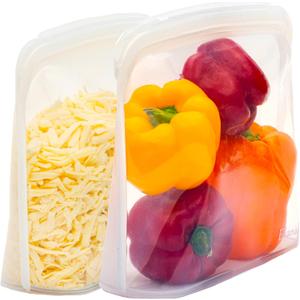 Elkanah Extra Large 116fl oz Silicone Bags Reusable Freezer Bags Silicone Gallon Bag Food Storage Bag Food Bags Sous Vide, Microwave, Oven & Dishwasher safe