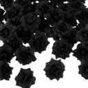 Syhood 100 Pieces Black Artificial Roses Head Bulk,1.77" Small Silk Fake Rose Buds DIY for Decoration, Crafts, Wedding Centerpieces Bridal Shower Party Home Decor