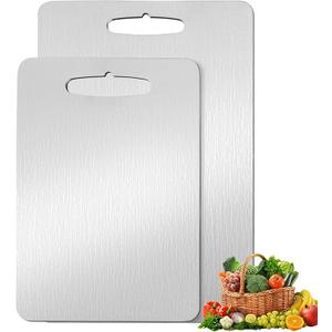 2 PackTitanium Cutting Boards 100% Pure Titaniubles. Easy to CleanM+L)