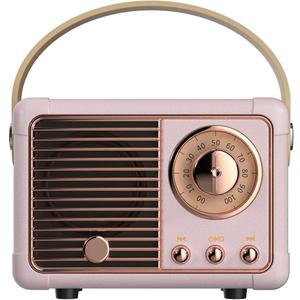 Dosmix Retro Bluetooth Speaker, Vintage Decor, Small Wireless Bluetooth Speaker, Cute Old Fashion Style for Kitchen Desk Bedroom Office Outdoor,Birthday Gifts Ideas for Women Teenage (Pink)