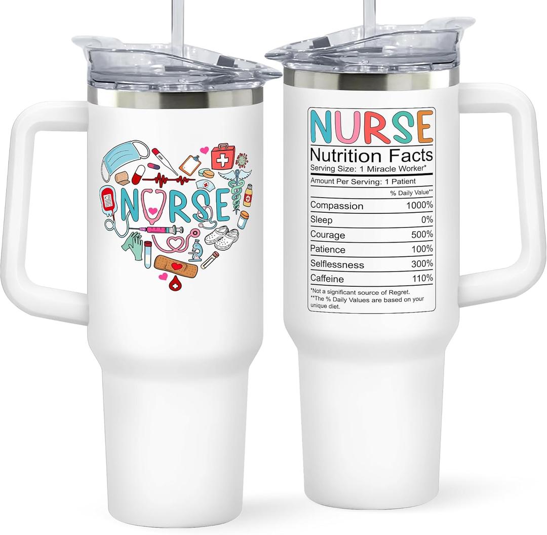 DUNKMATE Nurse Gifts for Women - Nurses Week Gifts - Appreciation Gift for Nurses - Nurse Nicu Lpn Rn Practitioner Gift for Women - Retirement, Graduation Nursing Student Ideas - 40 Oz Tumbler