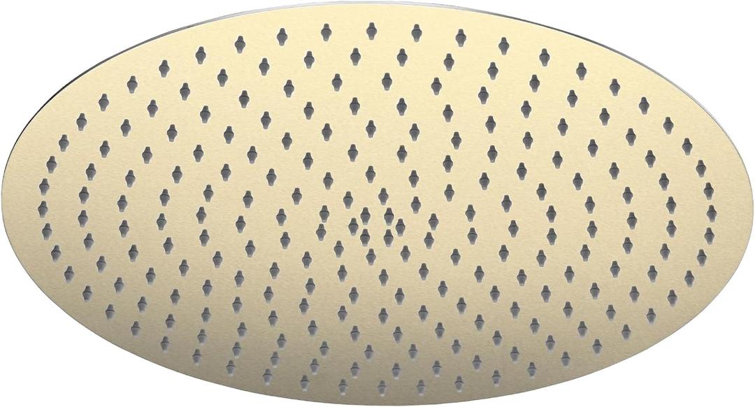 16 Inch Rainfall Shower Head, BSTIIU Stainless Steel Round Shower Head, Extra Large Ceiling Mount Shower Heads, Brushed Gold