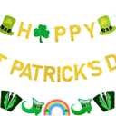 Happy St Patricks Day Banner No DIY St Patricks Day Decorations 3 Pcs Saint Patricks Day Decorations Glitter St Patricks Decor Party Supplies