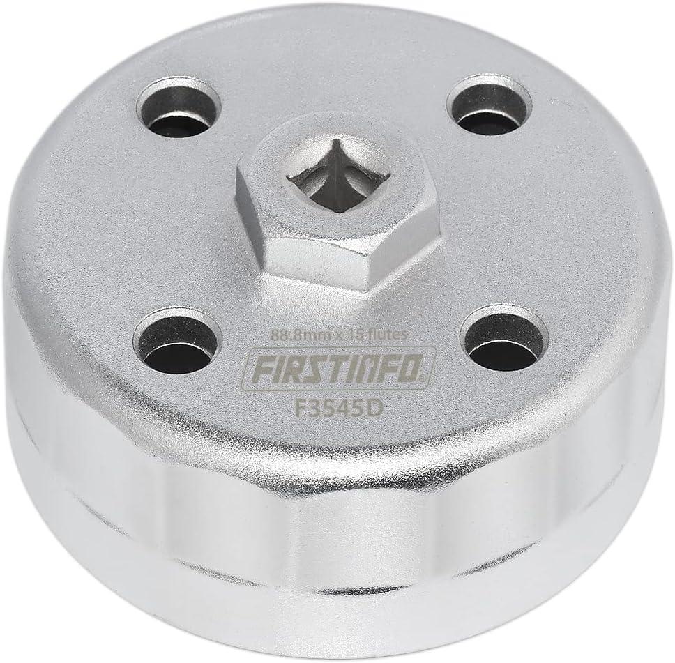 FIRSTINFO F3545D 3/8" Drive 88.8 mm 15 Flutes Oil Filter Wrench, Compatible with Hyundai and Kia