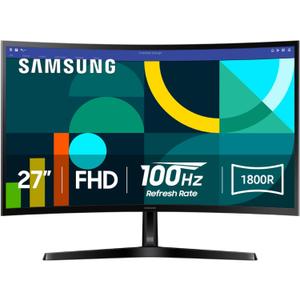 Samsung 27" Essential S3 (S36GD) Series FHD 1800R Curved Computer Monitor, 100Hz, Game Mode, Advanced Eye Comfort, HDMI and D-sub Ports, LS27D366GANXZA, 2024.