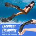 Snorkel Fins, Swim Fins Travel Size Short Adjustable for Snorkeling Diving Adult Men Women Open Heel Swimming Flippers