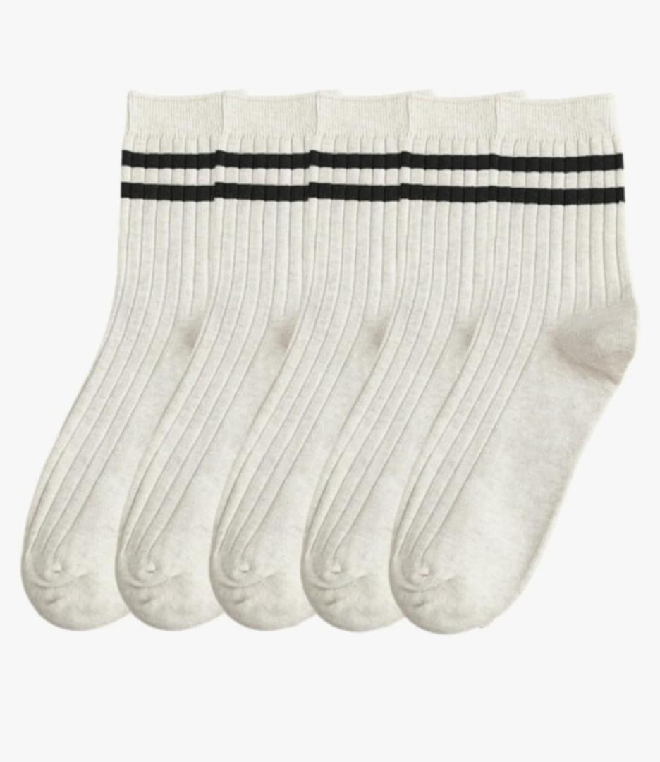 Mens Athletic Cotton Socks, Five Pack, Ankle Sock, One Size