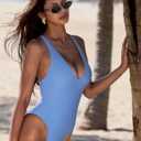 SUUKSESS Women Sexy Low Back One Piece Swimsuit Slimming Tummy Control Bathing Suit, S
