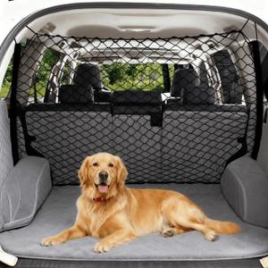 Dog Car Barrier Vehicle Pet Barrier Backseat Mesh Dog Car Divider Net with Adjusting Rope and Hook Suitable for SUV Pickup and Small Car (47in x 27in)