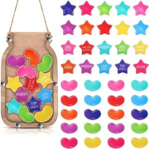 Treela Classroom Reward Jar for Kids Beans Star Jar Reward System Toddlers Potty Incentive Training Chart for Boys Girls Positive Behavior Chart Home School Management Tools