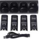 OSTENT Charger Dock Station + 4 Battery Packs for Nintendo Wii Remote Controller, Color Black