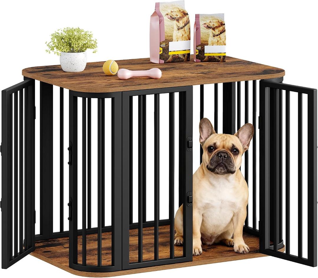 Hzuaneri 31.5'' M Dog Crate Furniture, Wooden Dog Kennel Indoor Dogs Cage