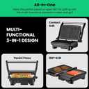 Chefman Electric Panini Press Grill, Compact 2-Slice Sandwich Maker, Non-Stick Coated Plates, Opens 180 Degrees, Dishwasher Safe, Removable Drip Tray, Stainless Steel/Black