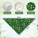 St. Patricks Day Dog Bandana, Lucky Shamrock Clover Triangle Scarf for Small and Medium Dogs, Green Holiday Party Puppy Kerchief Pet Accessory