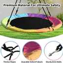 Tree Swing 40 Inch Saucer Swing 700LBS Heavy Duty for Kids Outdoor Rainbow